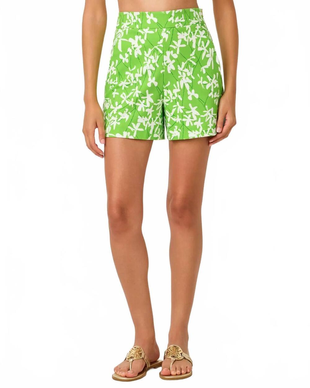 NEW LILLY PULITZER women's sarissa stretch short in crocodile green